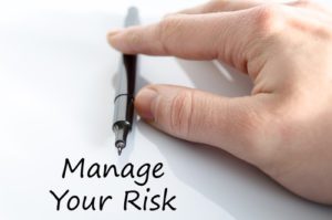 Manage your risk text concept isolated over white background