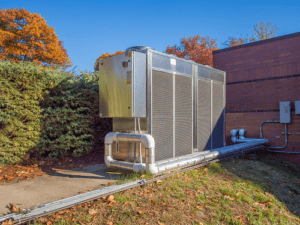 Commercial HVAC System next to building 