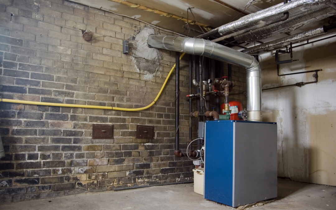 boiler in  basement ;  industrial dirty grunge background